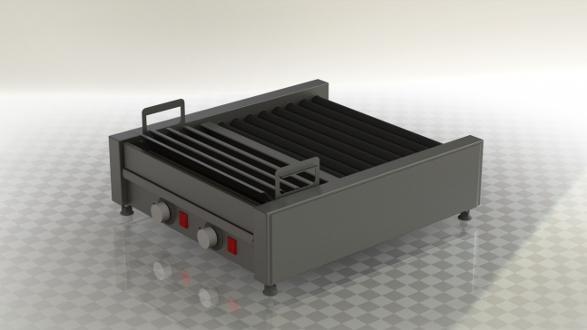 香肠和肉丸电烤架，2.15 kW，带链传动和齿轮电机