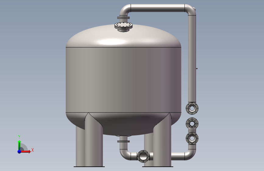 φ3200多介质过滤器 正面视图