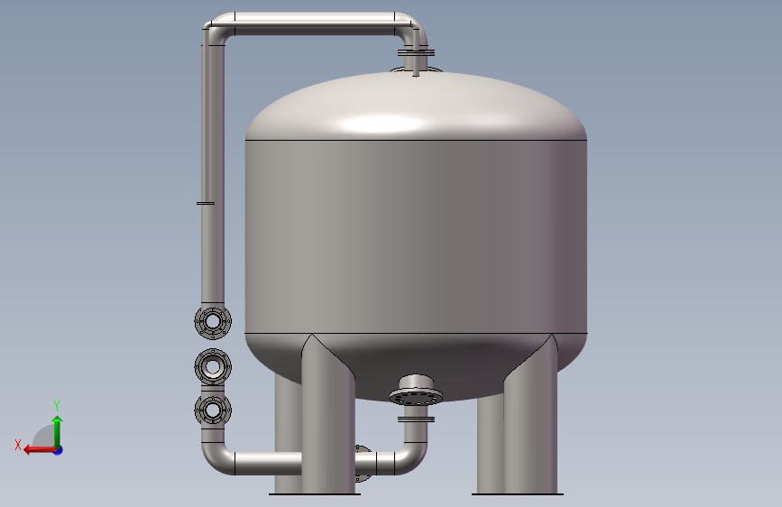 φ3200多介质过滤器 背面视图