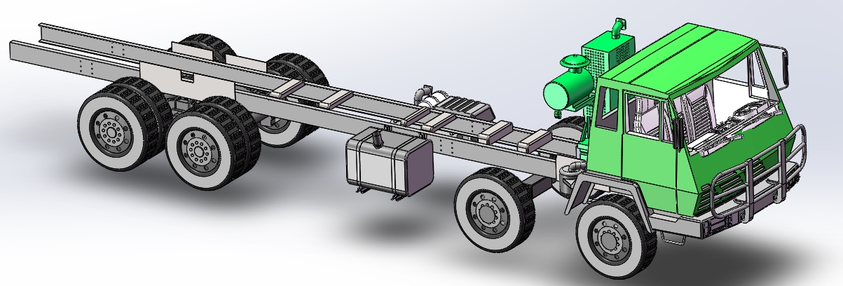 陕汽SX2300-4600底盘模型SW三维