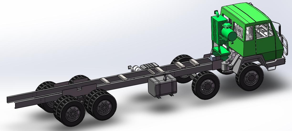 陕汽SX2300-4600底盘模型SW三维