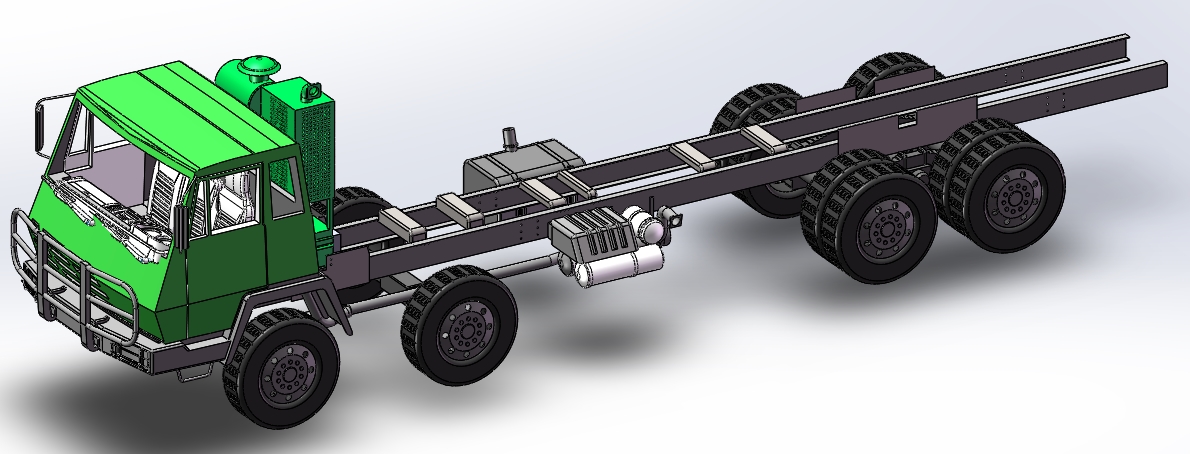陕汽SX2300-4600底盘模型SW三维