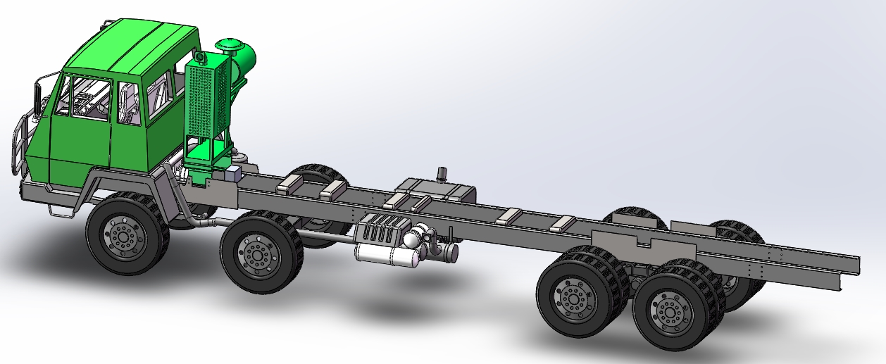 陕汽SX2300-4600底盘模型SW三维