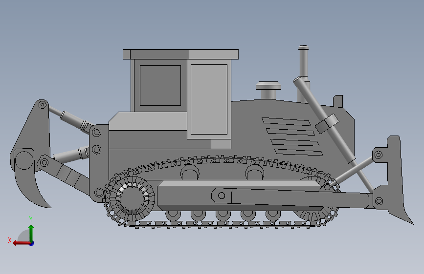 工程机械推土机三维SW模型