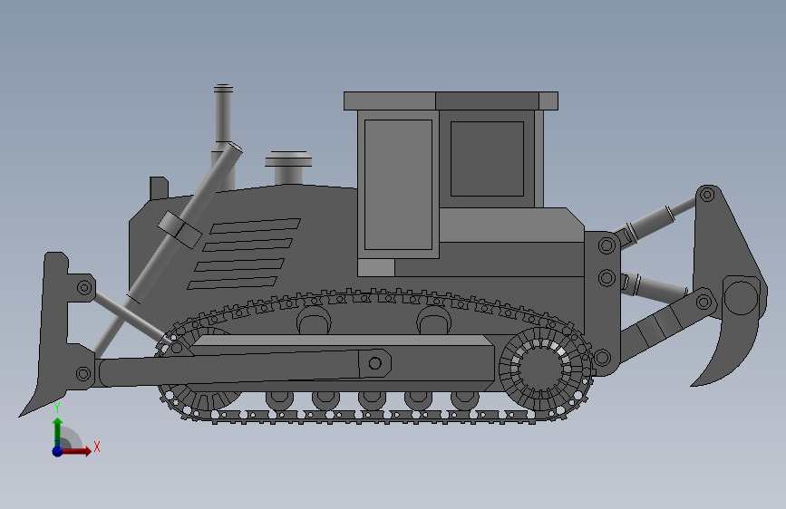 工程机械推土机三维SW模型