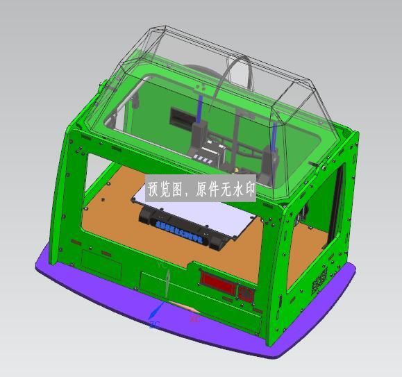 桌面型框架式3D打印机机械结构设计（含三维UG+CAD图纸+说明书）