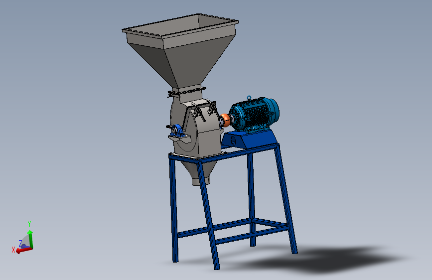 锤式破碎机sw模型图三维图纸 Solidworks 2018 模型图纸下载 懒石网