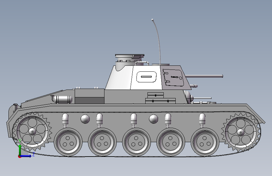 panzerⅢ轻型喷火坦克 左侧视图
