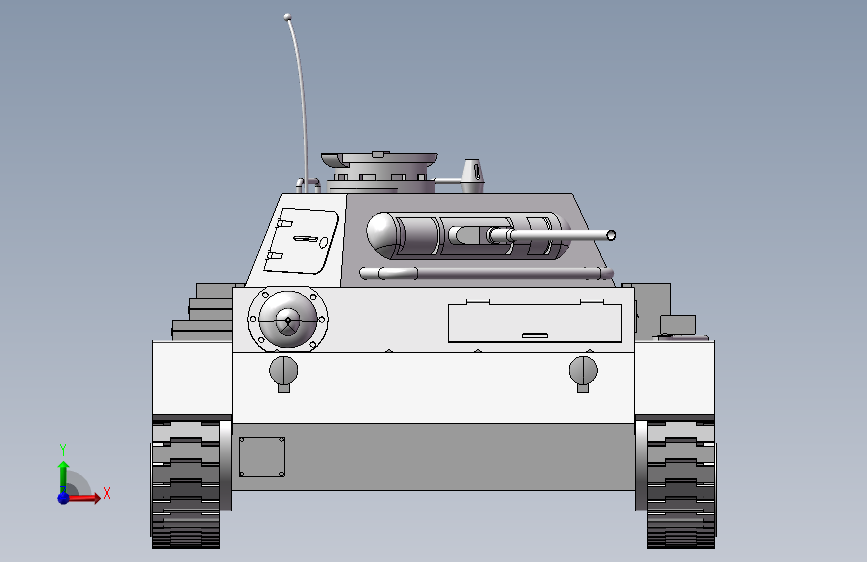 panzerⅢ轻型喷火坦克 正面视图
