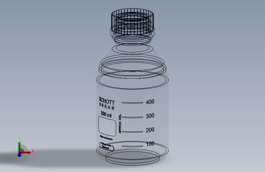 实验室瓶0.5升GL45溶液瓶