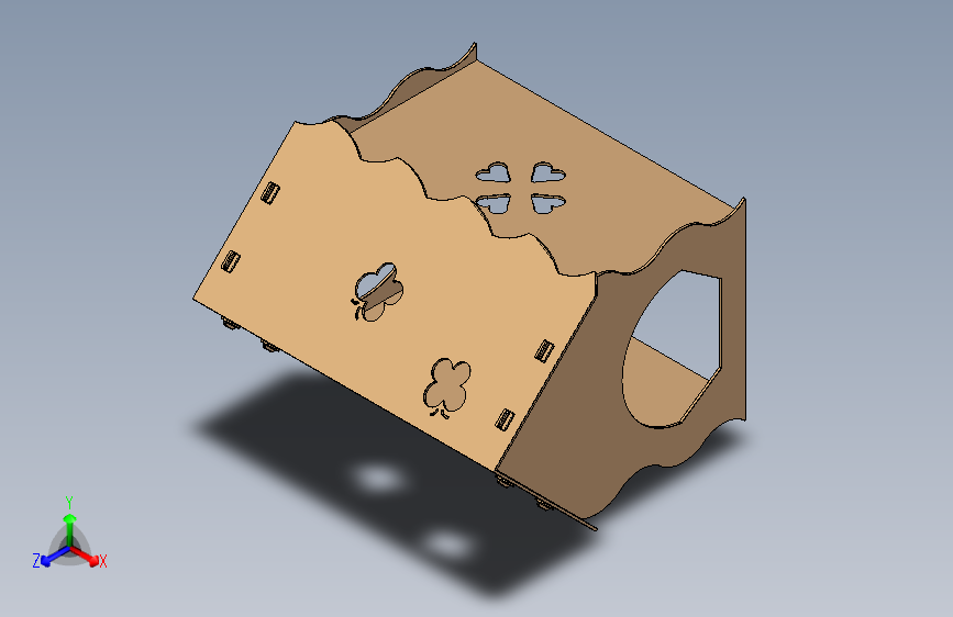 瓦楞纸蝴蝶小屋-3d