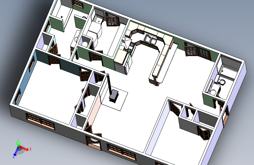 房屋_SOLIDWORKS 2020_模型图纸下载 – 懒石网