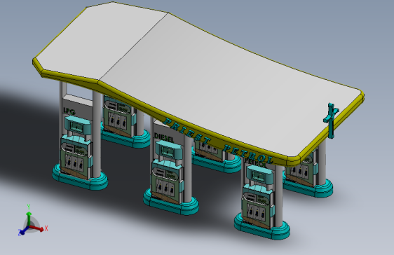加油站三维模型