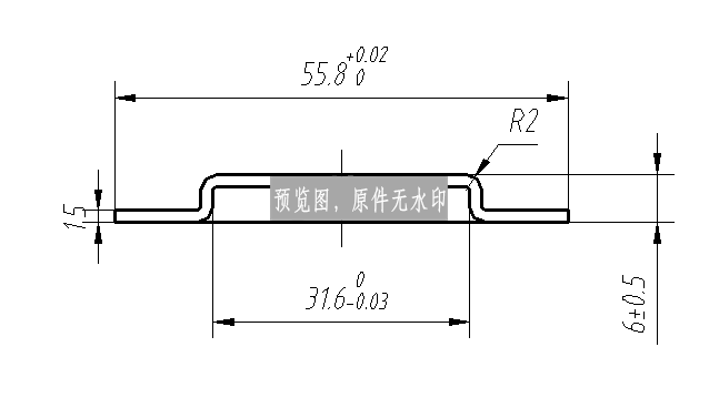 垫圈冲压模具设计方案-最大直径55.8圆筒端盖件
