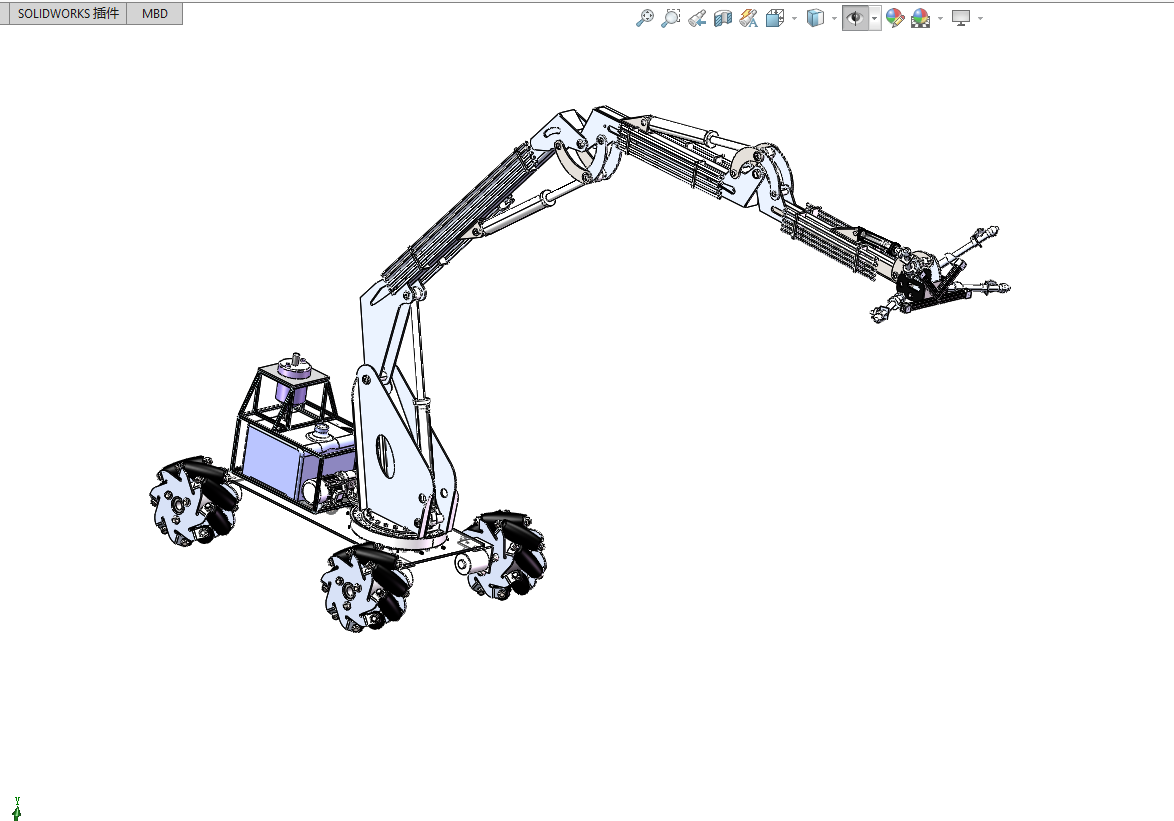 可移动果实授粉机机械臂设计(机械手机器人含三维SW模型+CAD图纸+说明书)