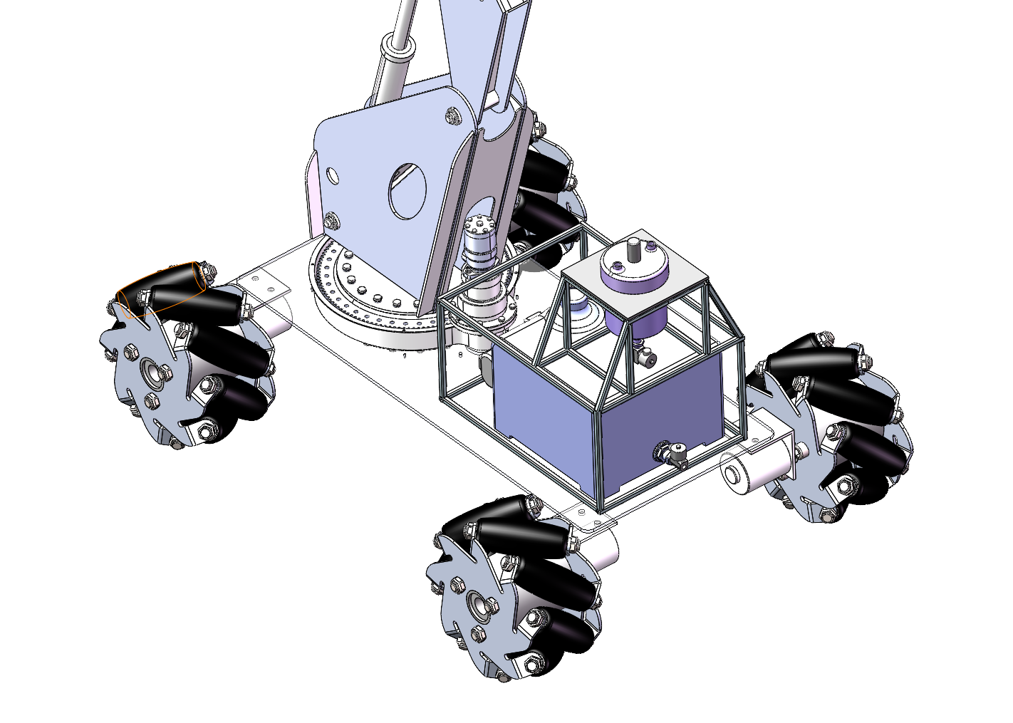 可移动果实授粉机机械臂设计(机械手机器人含三维SW模型+CAD图纸+说明书)