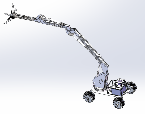 可移动果实授粉机机械臂设计（机械手机器人含三维SW模型+CAD图纸+说明书）