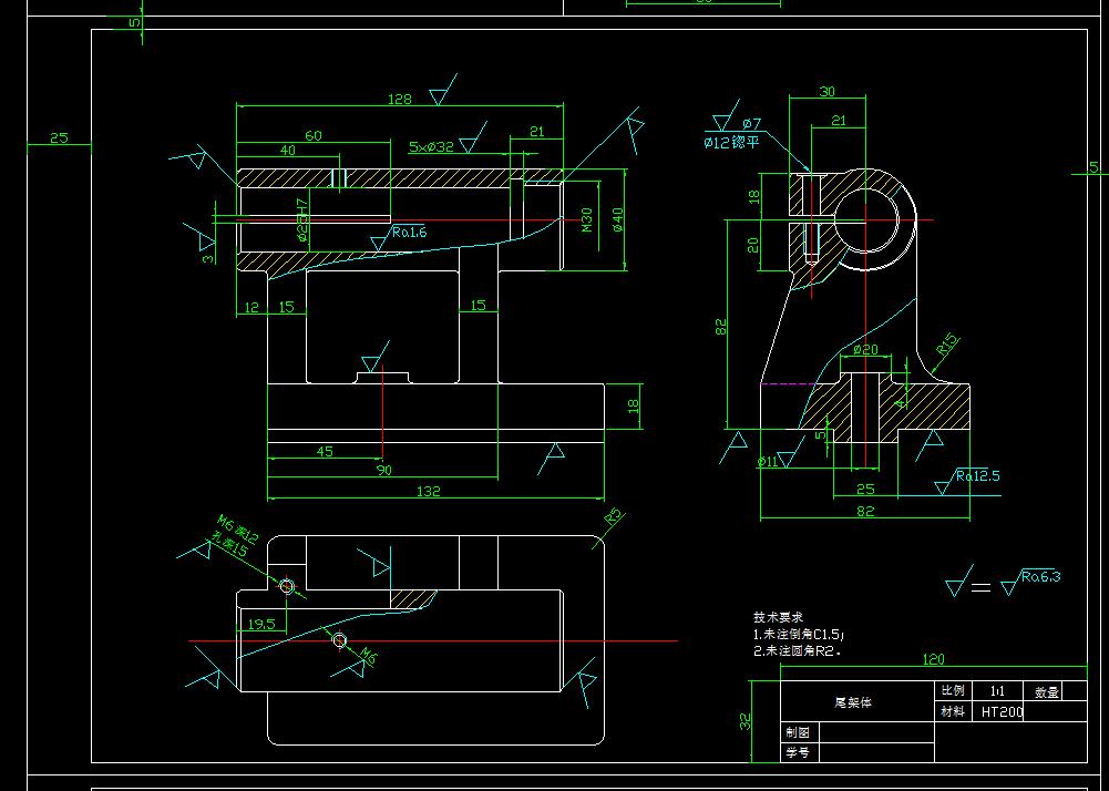 机床尾座CAD图纸