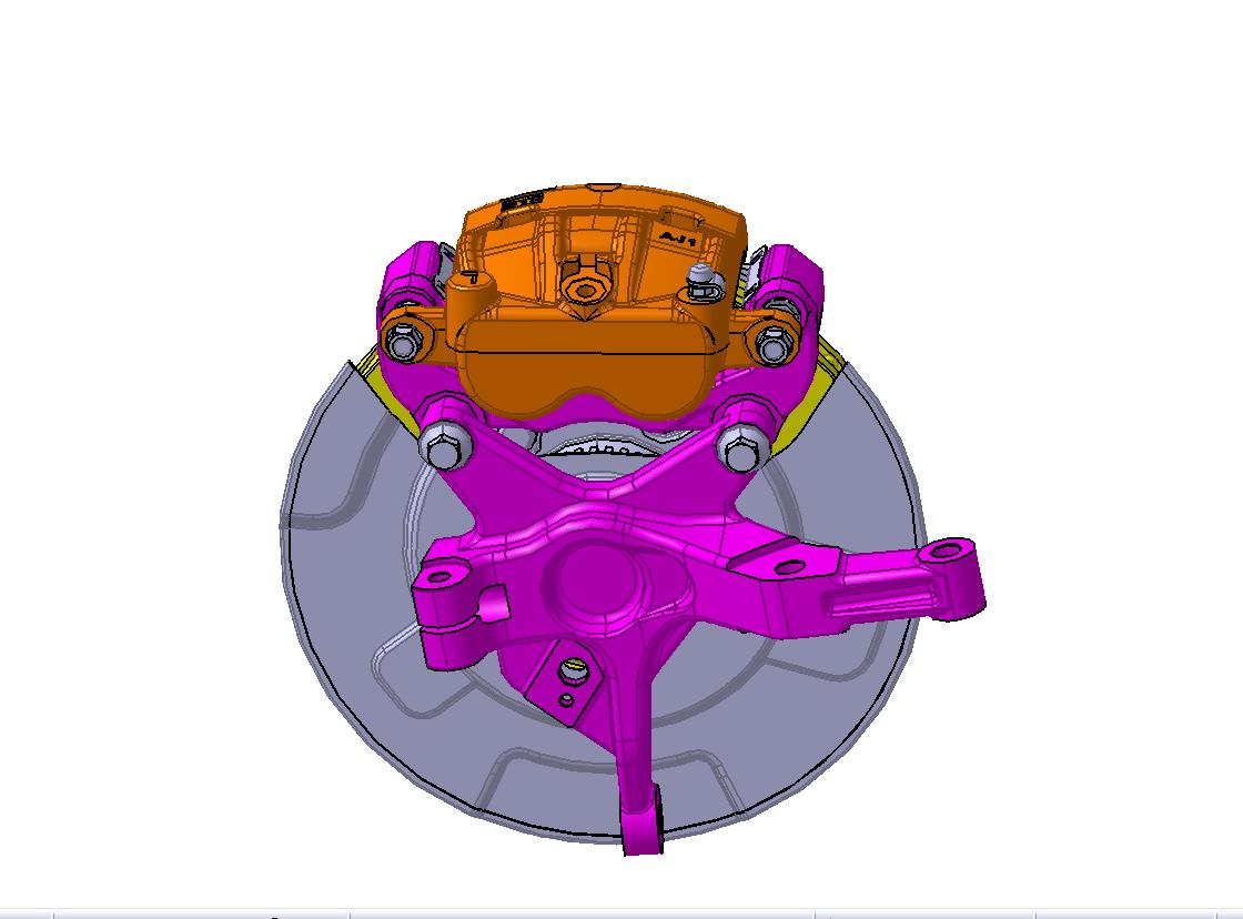 双缸浮钳盘式制动器总成三维