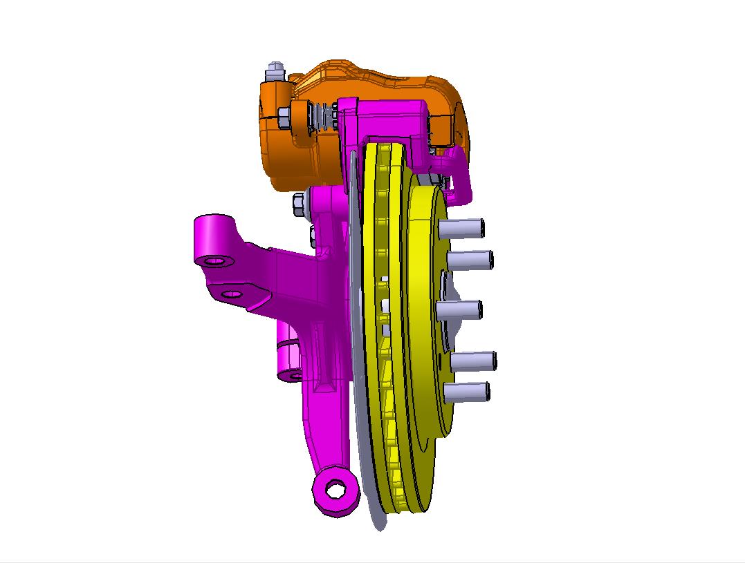 双缸浮钳盘式制动器总成三维