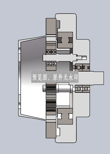 两级谐波齿轮减速器三维SW模型