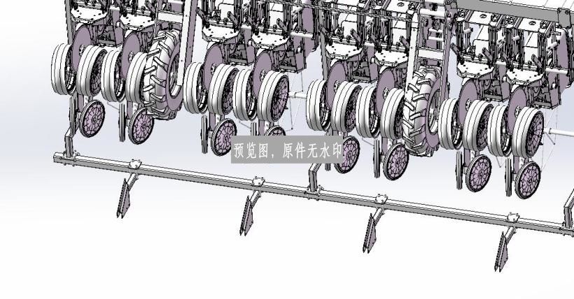 农机装备-八行播种机详细三维模型SW建模图纸