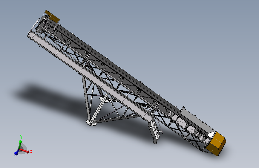 B600 12m皮带式输送机三维模型 Solidworks 2016 模型图纸下载 懒石网