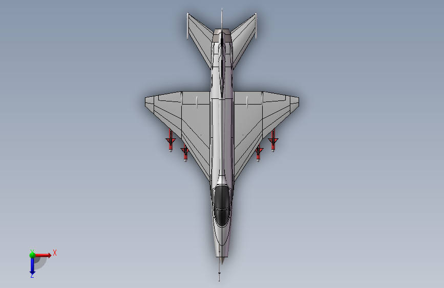 歼-7J-7MG歼击机 俯视图