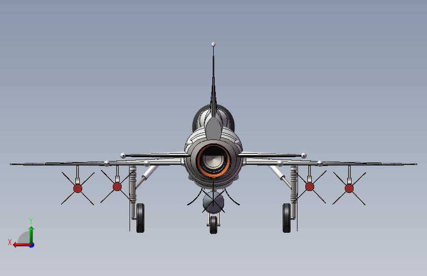 歼-7J-7MG歼击机 背面视图