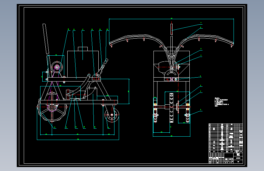 小型电动移动式喷雾机设计-手扶式【8张CAD图纸+文档】
