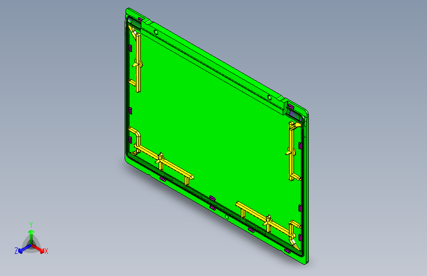 笔记本外壳包胶注塑模具3D图档