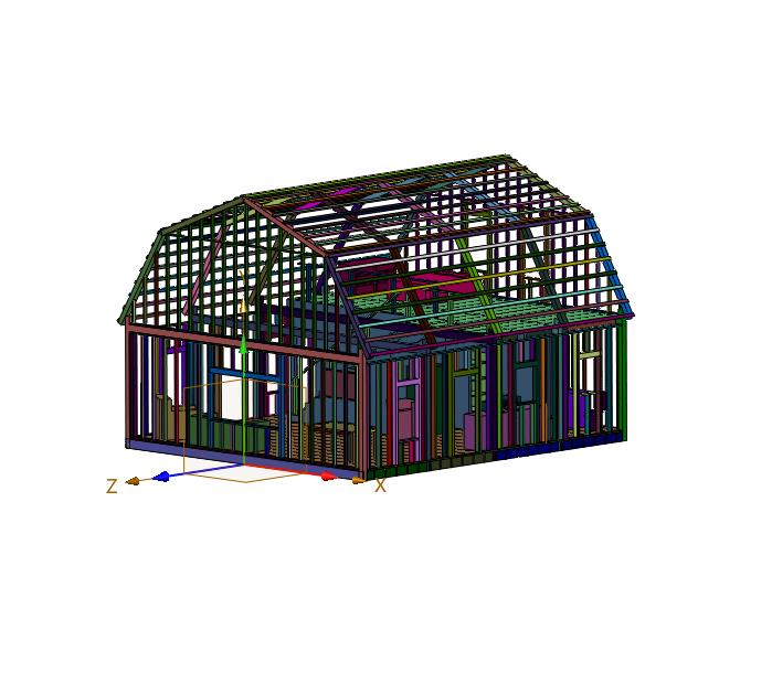 实木框架木屋建造木结构