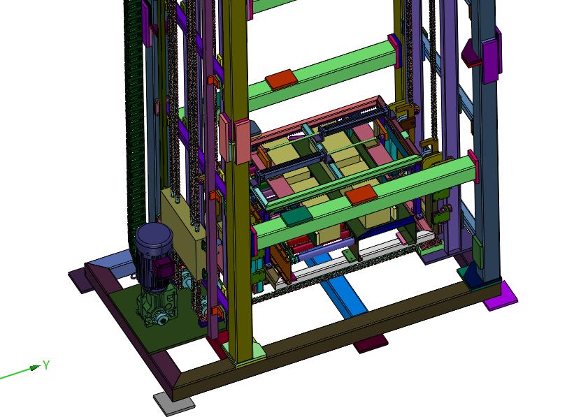 物流仓库高空作业料盒四柱式升降机