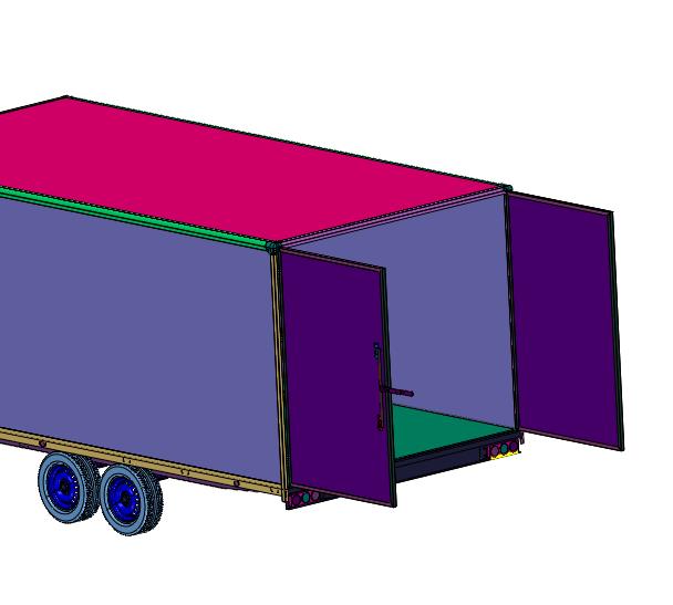 重型全挂箱式转运消防工具车拖车