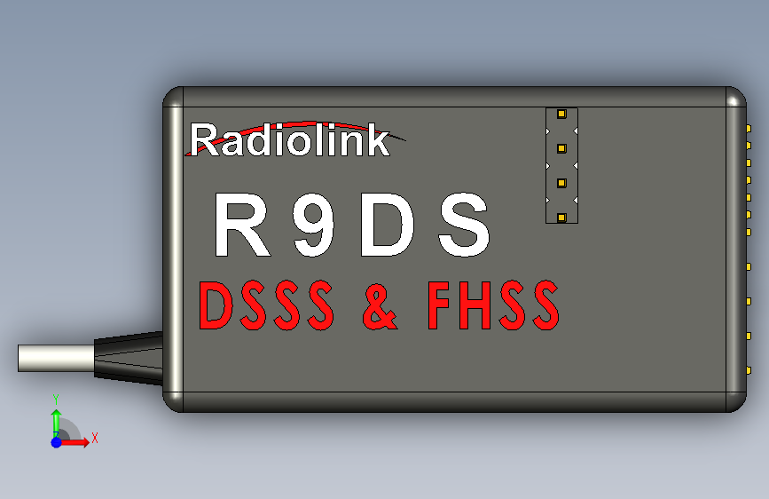 乐迪接收器 R9DS 正面视图