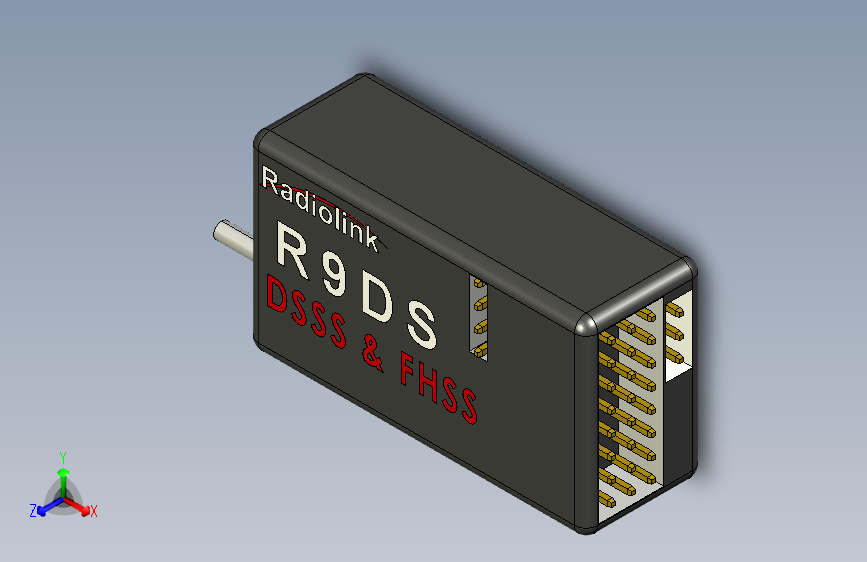 乐迪接收器 R9DS 主视图