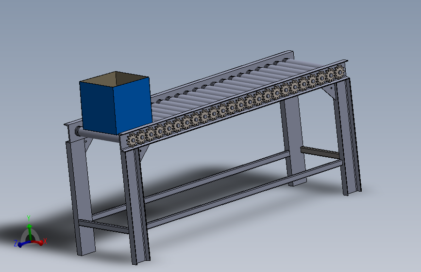 滚动传送带 Solidworks 2019 模型图纸下载 懒石网