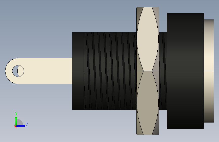 电源连接器插孔 2.1mm 左侧视图