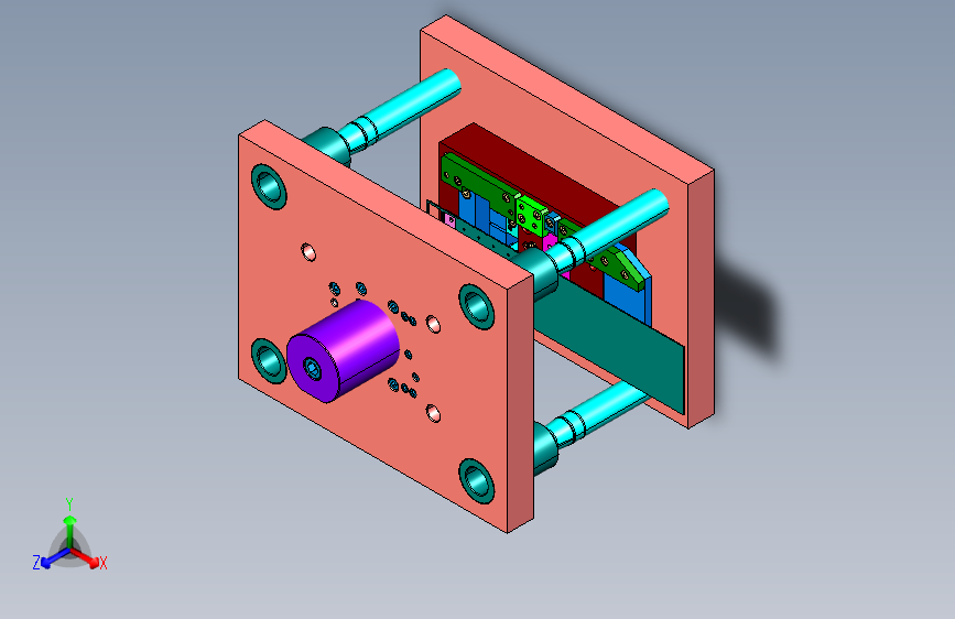 L形连接板冲裁模具三维CATIA