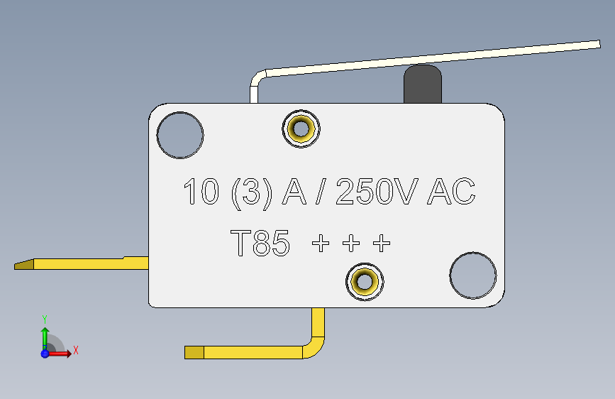 行程开关SolidWorks三维模型 正面视图