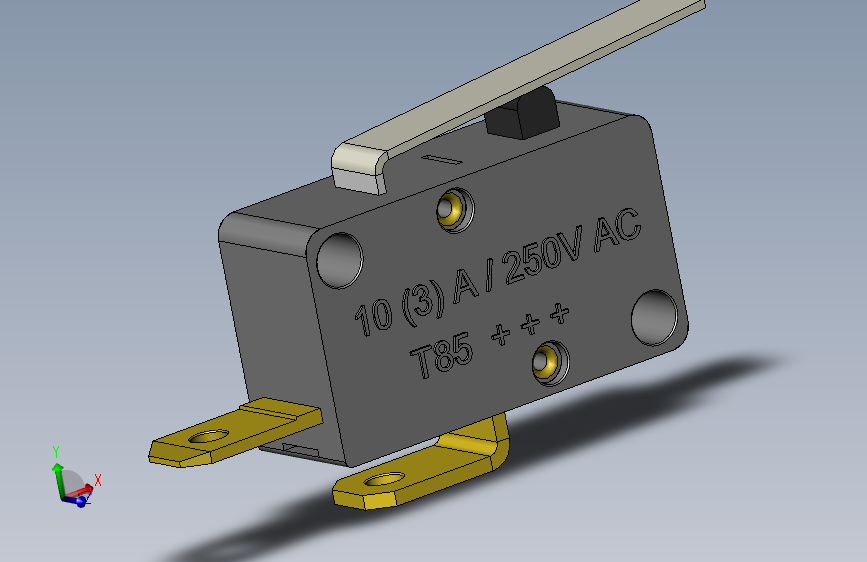 行程开关SolidWorks三维模型 主视图