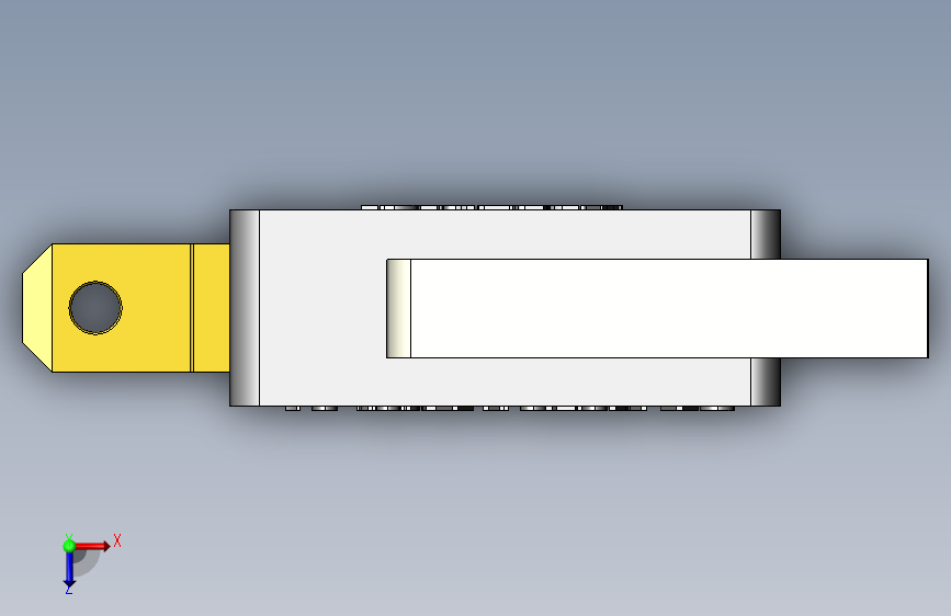 行程开关SolidWorks三维模型 俯视图
