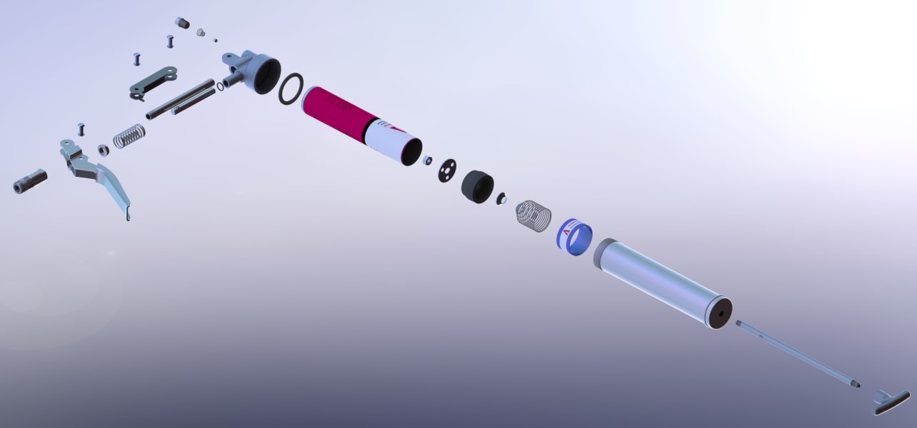 黄油枪三维模型Solidworks全套图纸
