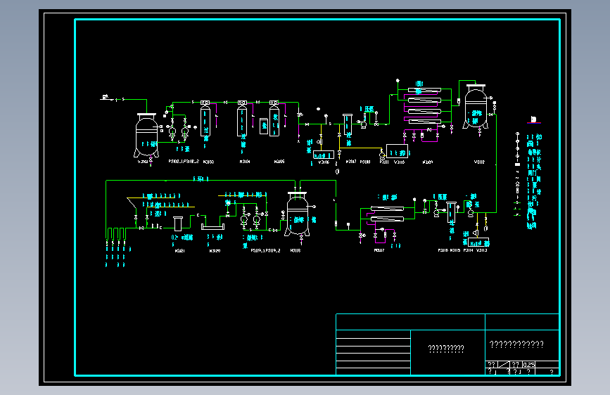 纯化水制备工艺流程设计CAD图集