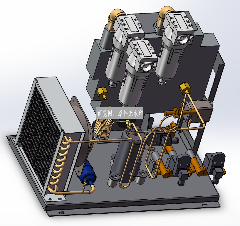 1.5立方无罩壳式冷冻式干燥机三维图