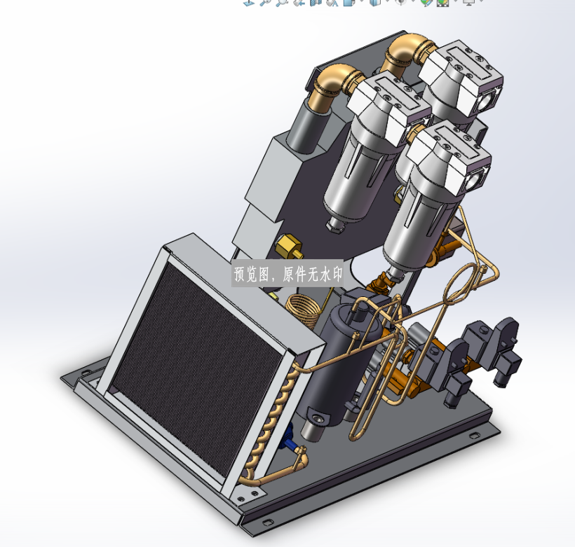 1.5立方无罩壳式冷冻式干燥机三维图