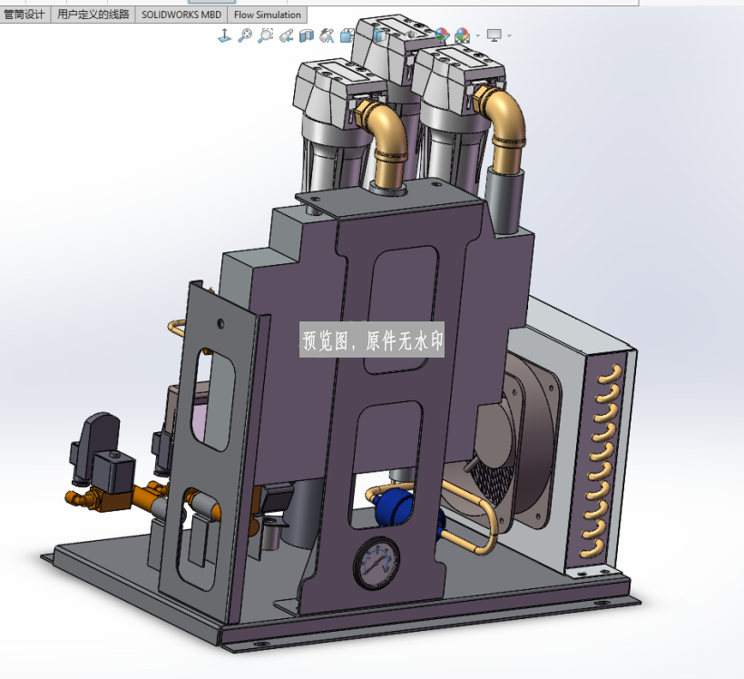 1.5立方无罩壳式冷冻式干燥机三维图