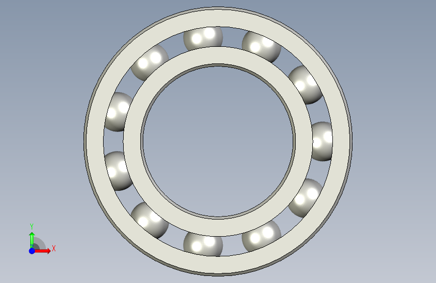 国标径向止推滚珠轴承-Bearing,GB-T292_B_AC_DT-1994 正面视图