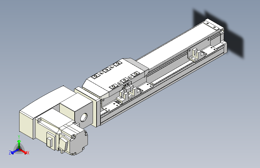 TPA机器人GCB系列皮带驱动直线轴-TPA-GCB-50-P42-L150-QL-M10-N3 主视图