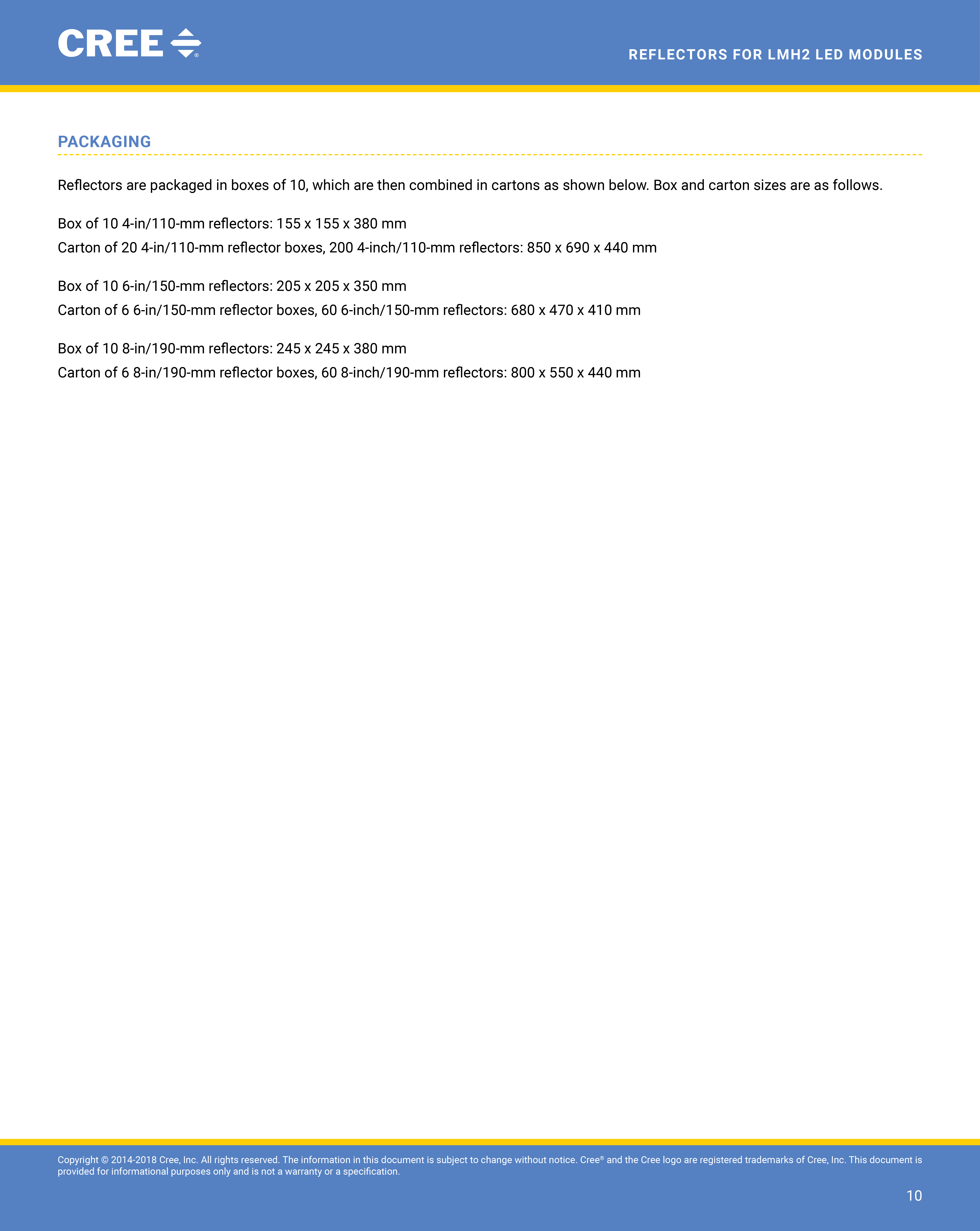 用于 LED CREE 的反射器